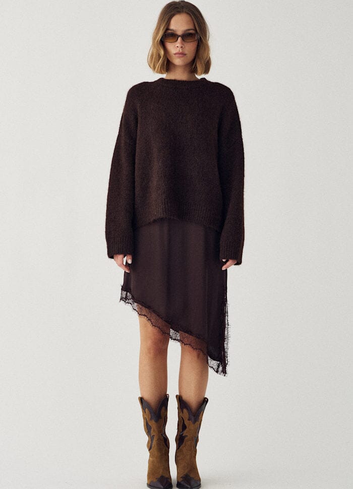 Noella - N-Mavi Knit 16100002 - 674 - Chocolate Strikbluser 