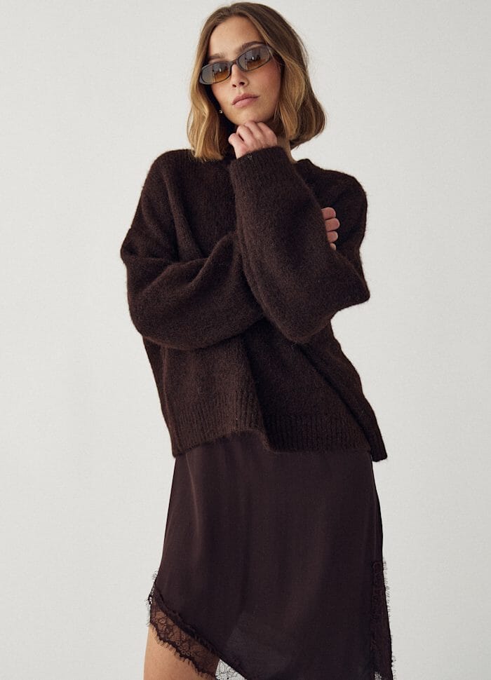 Noella - N-Mavi Knit 16100002 - 674 - Chocolate Strikbluser 
