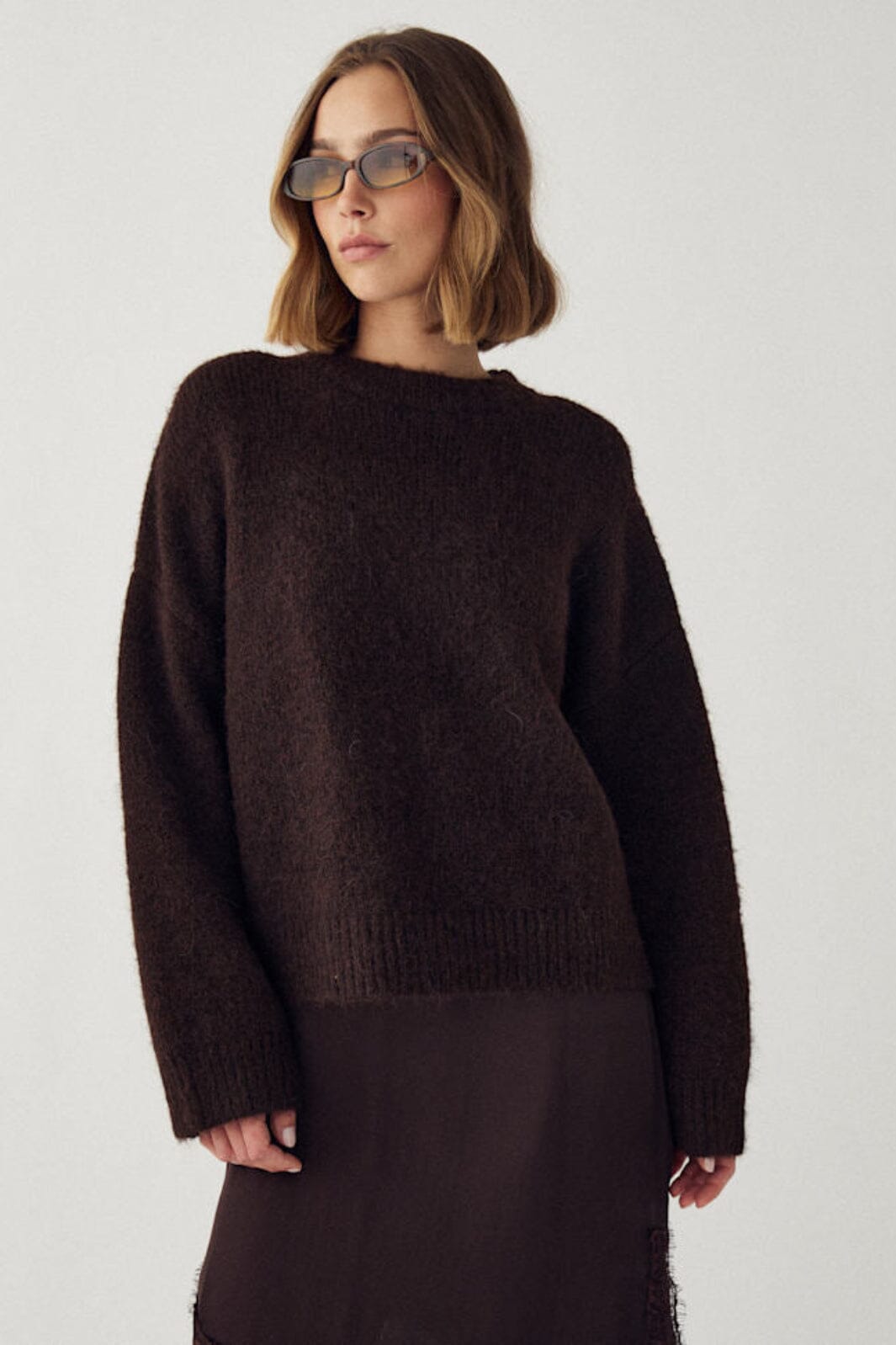 Noella - N-Mavi Knit 16100002 - 674 - Chocolate Strikbluser 