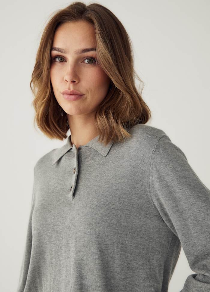 Noella - N-Maxine Knit 14990001 - 972 - Medium Grey Mel. Strikbluser 