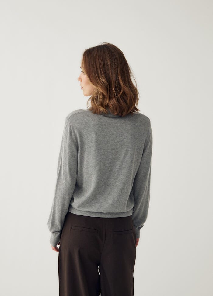 Noella - N-Maxine Knit 14990001 - 972 - Medium Grey Mel. Strikbluser 