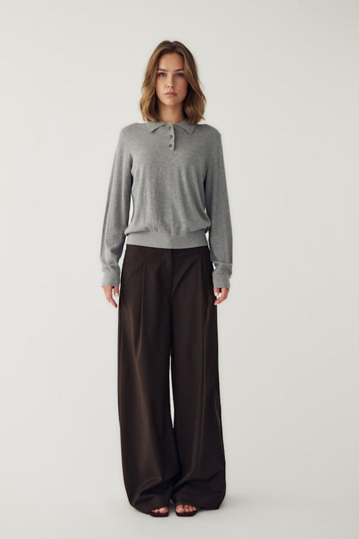 Noella - N-Maxine Knit 14990001 - 972 - Medium Grey Mel. Strikbluser 