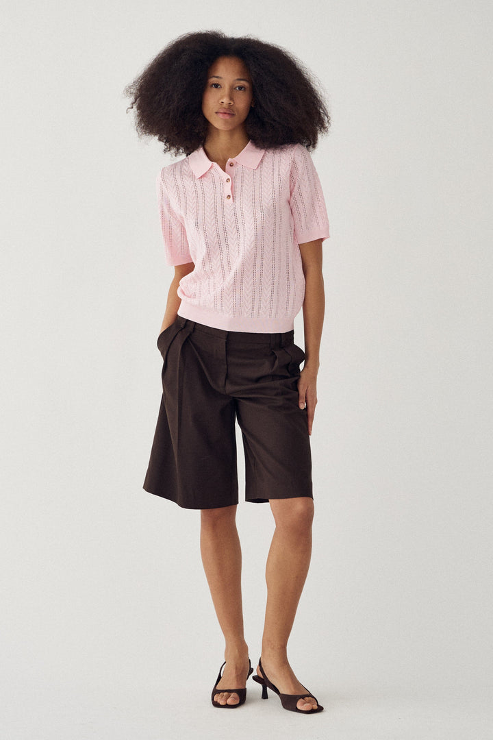 Noella - N-Mecca Knit Polo 15830001 - 1279 - Baby Pink Strikbluser 