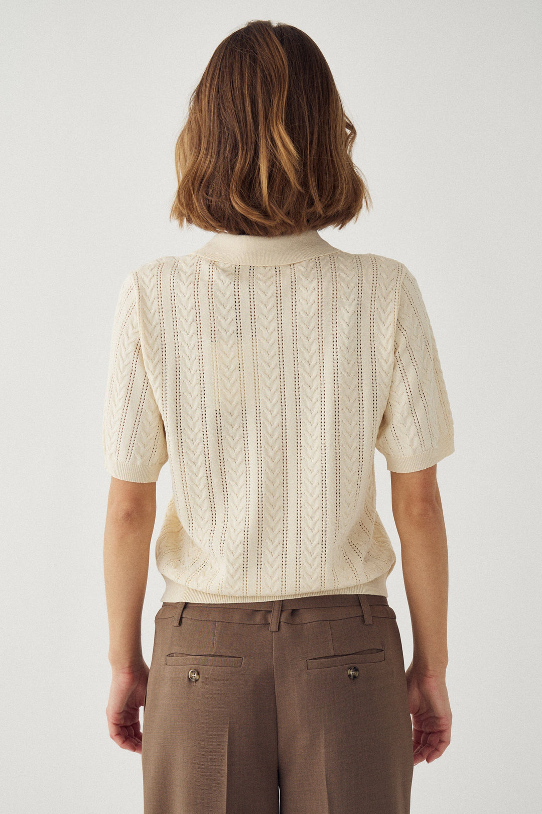 Noella - N-Mecca Knit Polo 15830001 - 974 - Ivory Strikbluser 