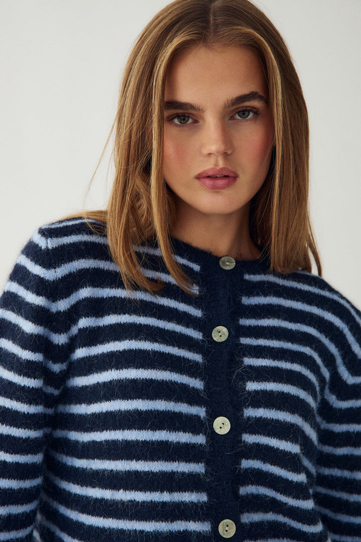 Noella - N-Mertice Knit Cardigan 16570002 - 117 - Blue Stripe Cardigans 