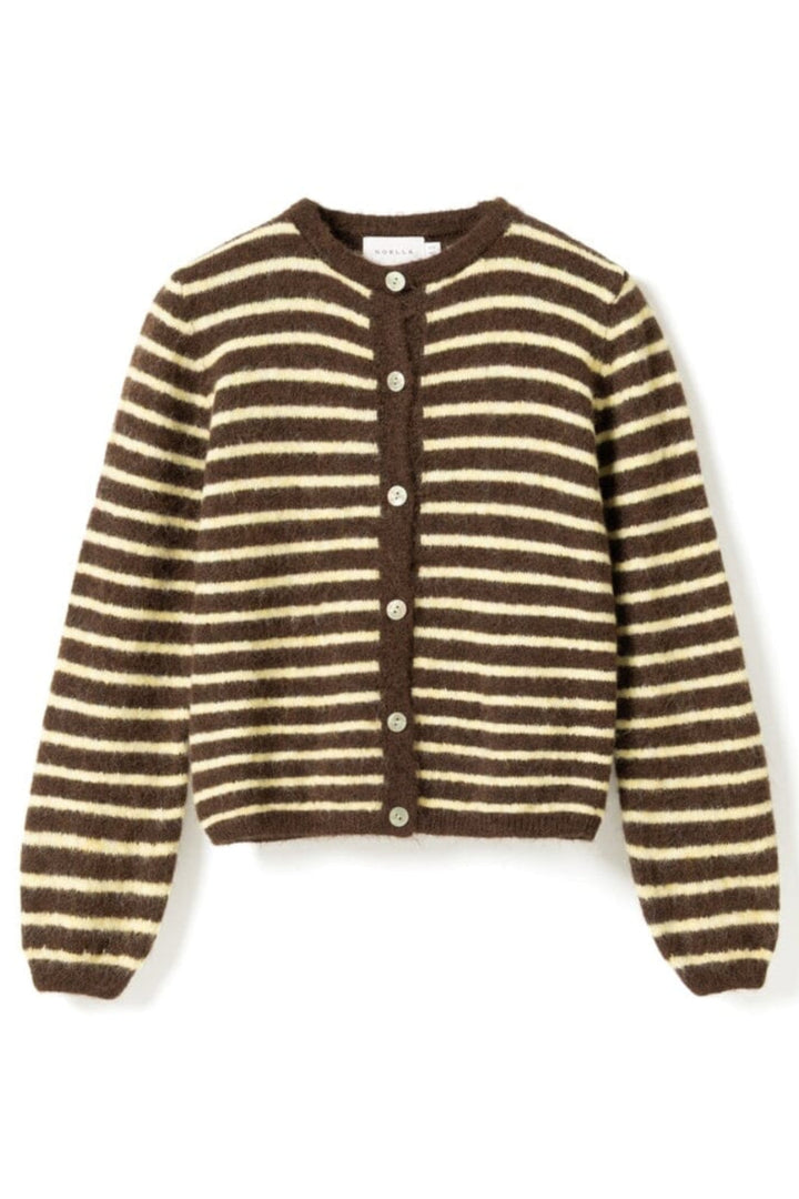 Noella - N-Mertice Knit Cardigan 16570002 - 1536 - Brown Yellow Stripe