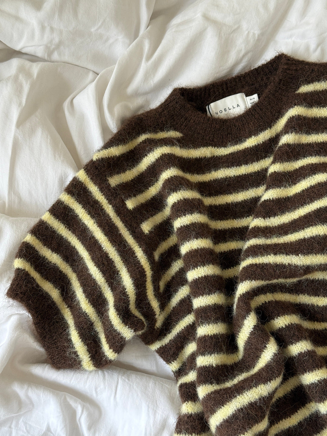 Noella - N-Monikah Ss Knit 16570003 - 1536 - Brown Yellow Stripe Strikbluser 