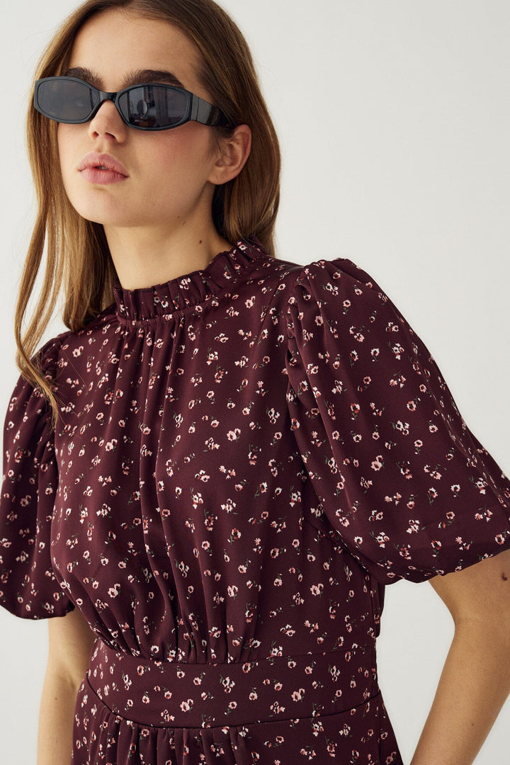 Noella - N-Ruth Dress 15900001 - 1472 - Dwyn Burgundy Print Kjoler 