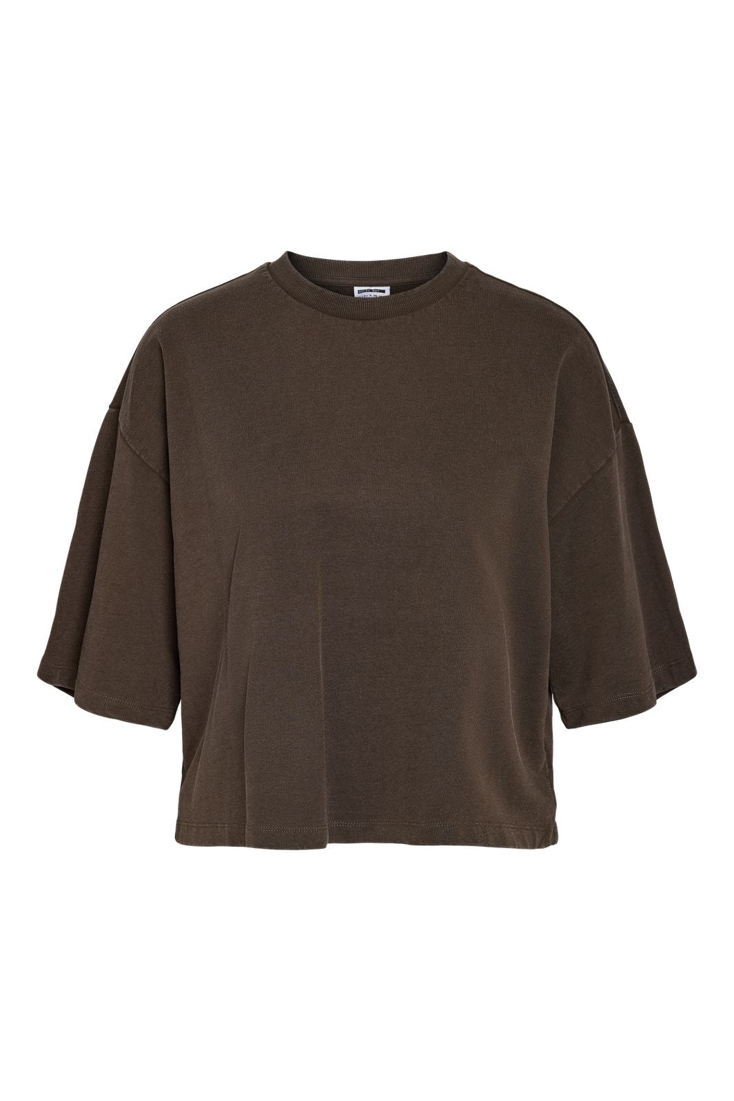 Noisy May - Nmalani Boxy Cropped Top Fwd - 4980410 Chocolate Brown Washed