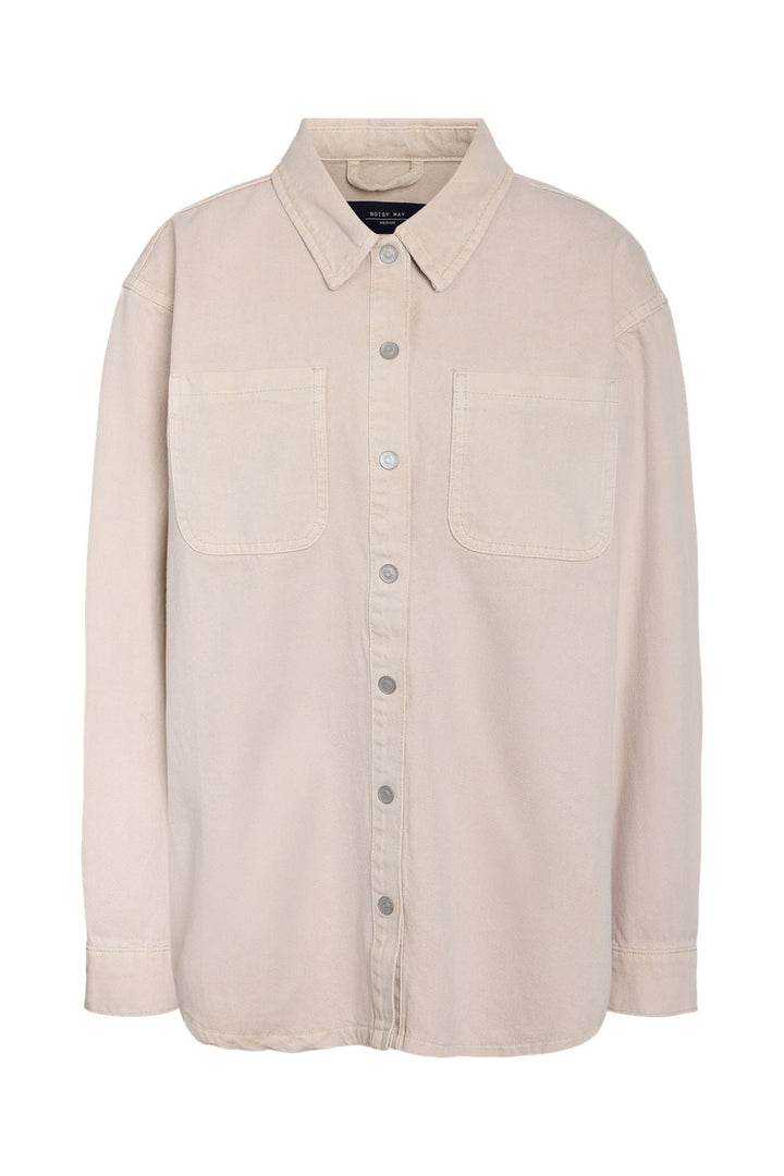 Noisy May - Nmalva L/S Colored Denim Shacket Box - 4915183 Pumice Stone