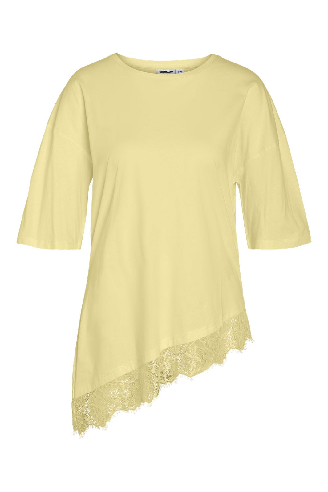 Noisy May - Nmeasy Lace Detail S/S T-Shirt /Tnt - 5141559 French Vanilla Dtm Lace
