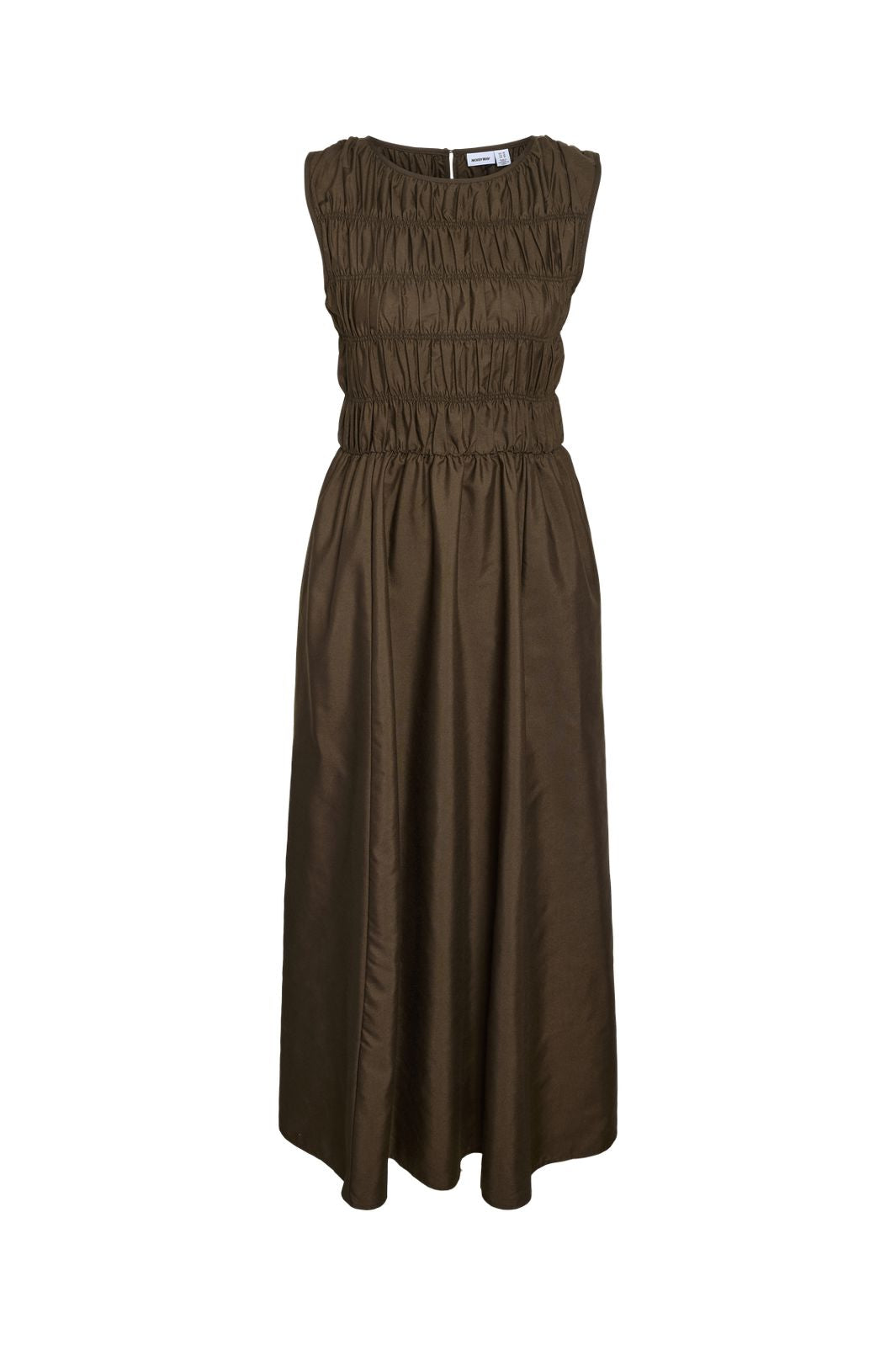 Noisy May - Nmfjola L/S Midi Smock Dress - 5086504 Chocolate Brown