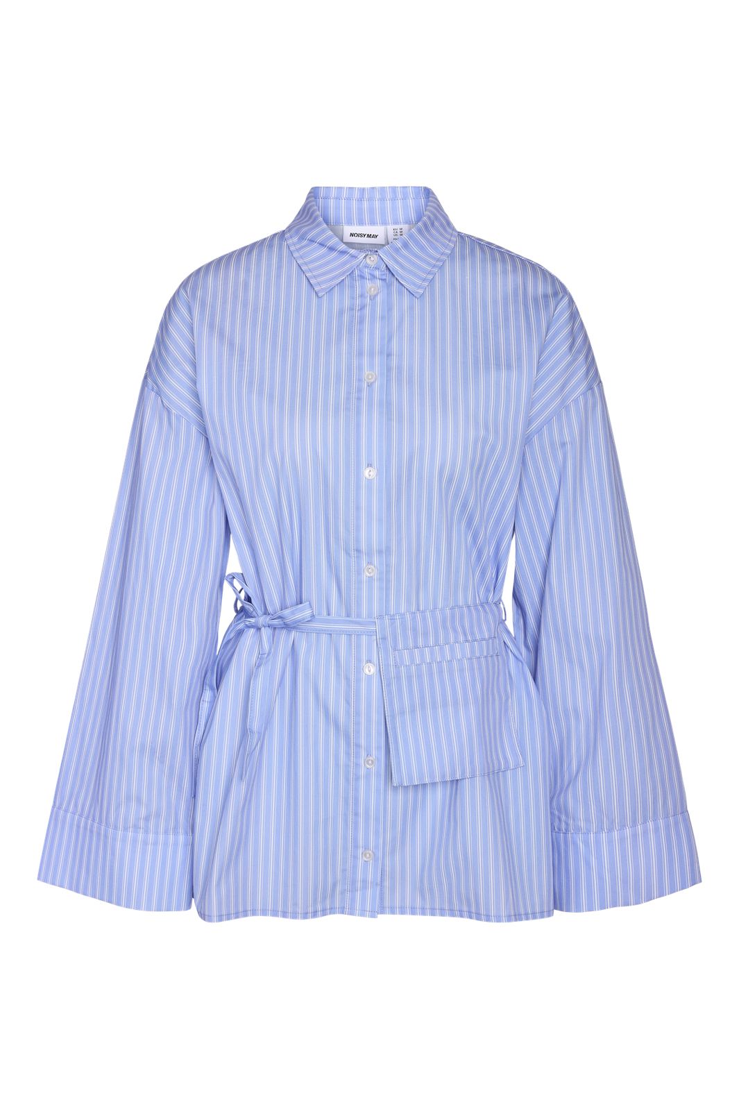 Noisy May - Nmfreja Jane L/S Belt Shirt Fwd - 5056886 Hydrangea Cloud Dancer