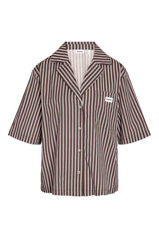Noisy May - Nmfrida 2/4 Stripe Button Shirt - 5191105 Chocolate Brown Birch