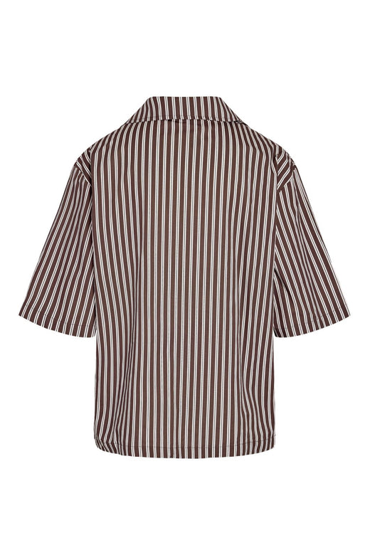 Noisy May - Nmfrida 2/4 Stripe Button Shirt - 5191105 Chocolate Brown Birch