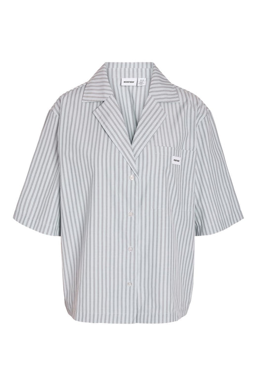 Noisy May - Nmfrida 2/4 Stripe Button Shirt - 5191108 Blue Bell Grey