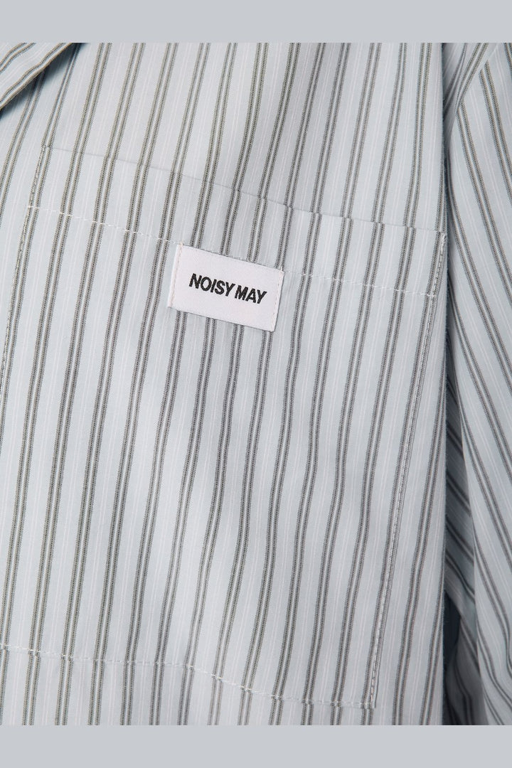 Noisy May - Nmfrida 2/4 Stripe Button Shirt - 5191108 Blue Bell Grey