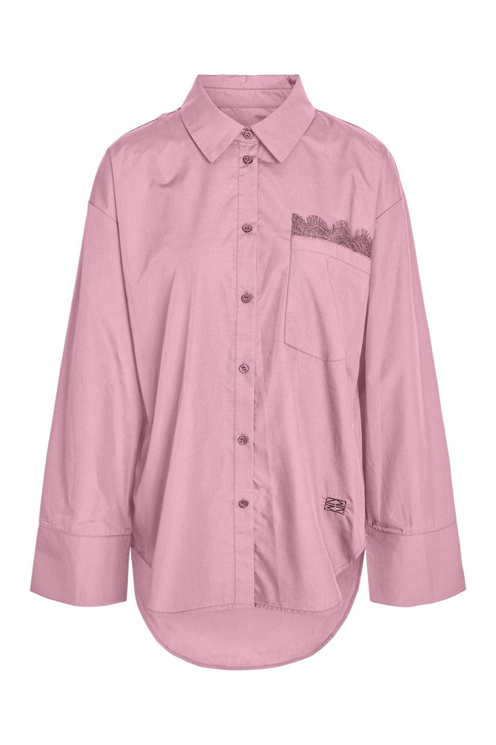 Noisy May - Nmfrida L/S Button Lace Shirt Tnt/17 - 5205180 Romance Rose