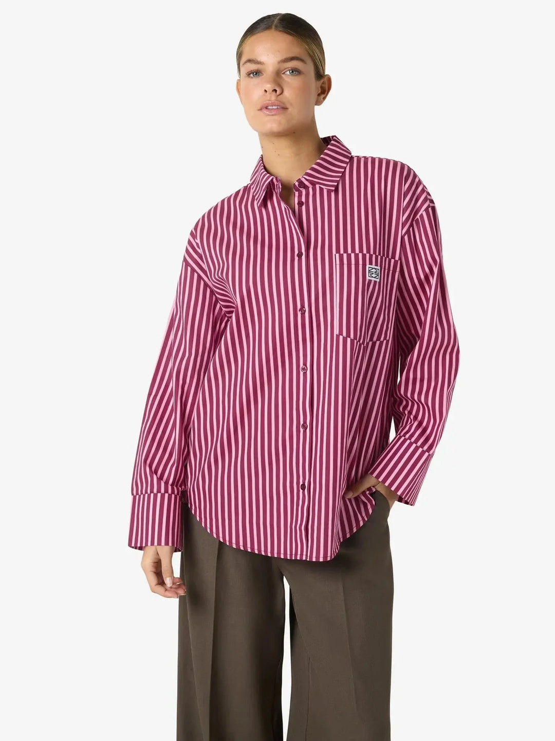 Noisy May - Nmfrida L/S Button Shirt Box - 5089193 Delicioso Begonia Pink Skjorter 