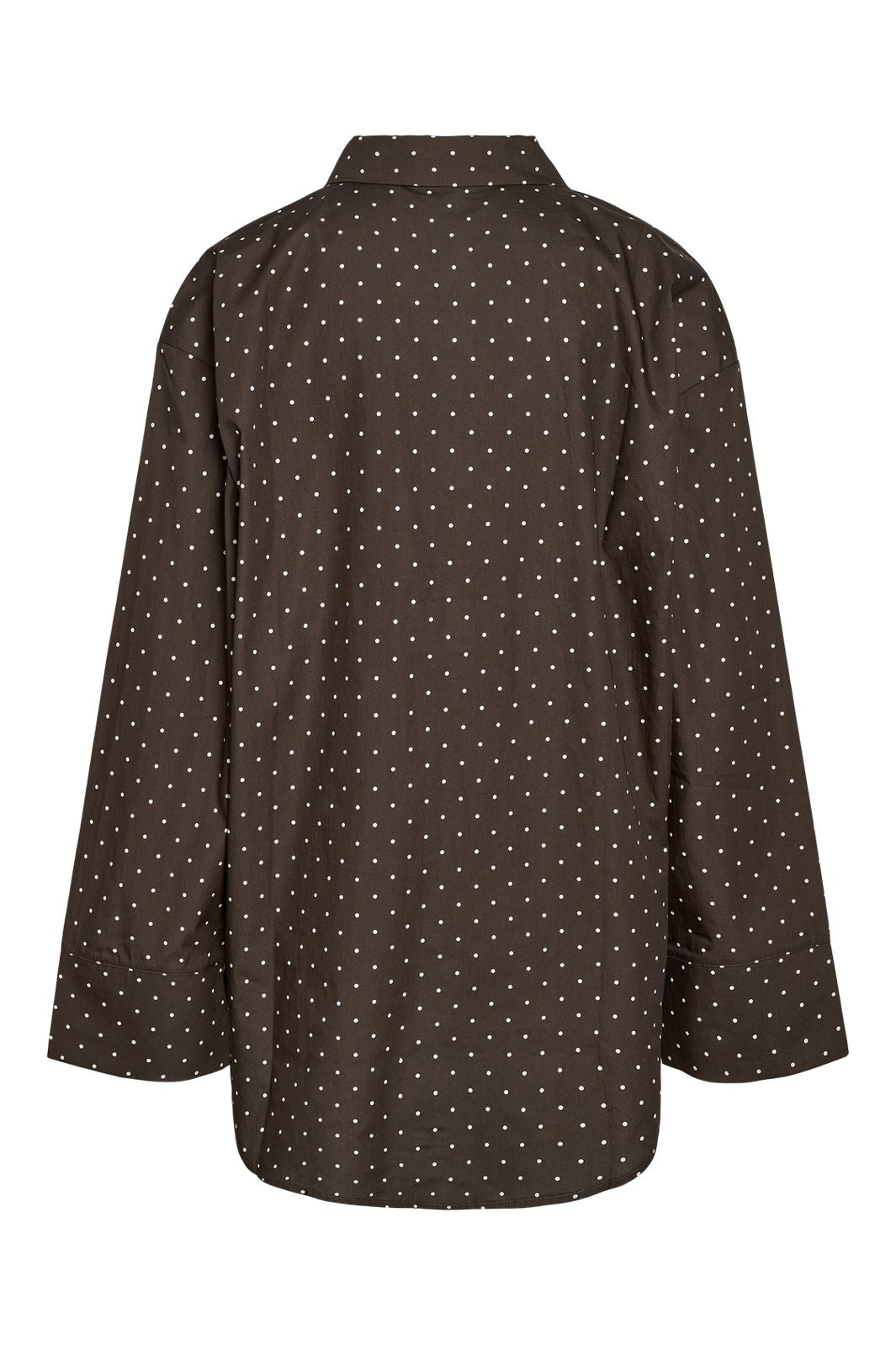 Noisy May - Nmfrida L/S Button Shirt Box - 5091867 Chocolate Brown White Dots