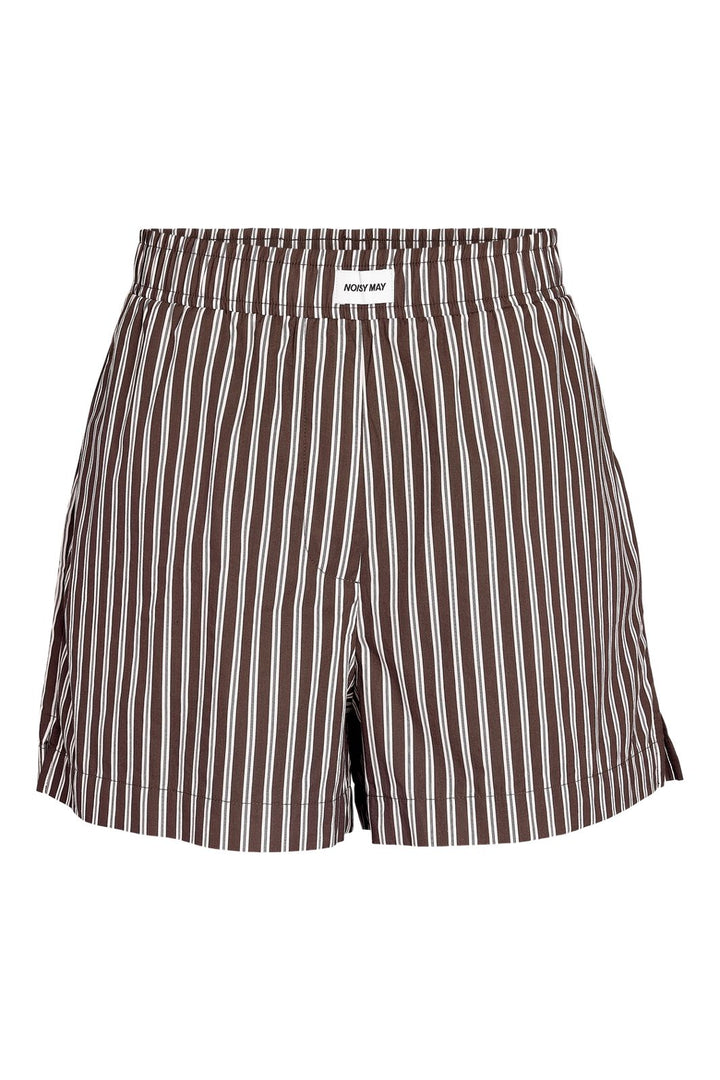 Noisy May - Nmfrida Stripe Shorts - 5191130 Chocolate Brown Birch