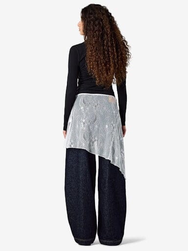 Noisy May - Nmida Elasticated Lace Skirt /1 - 5160117 Bright White Nederdele 
