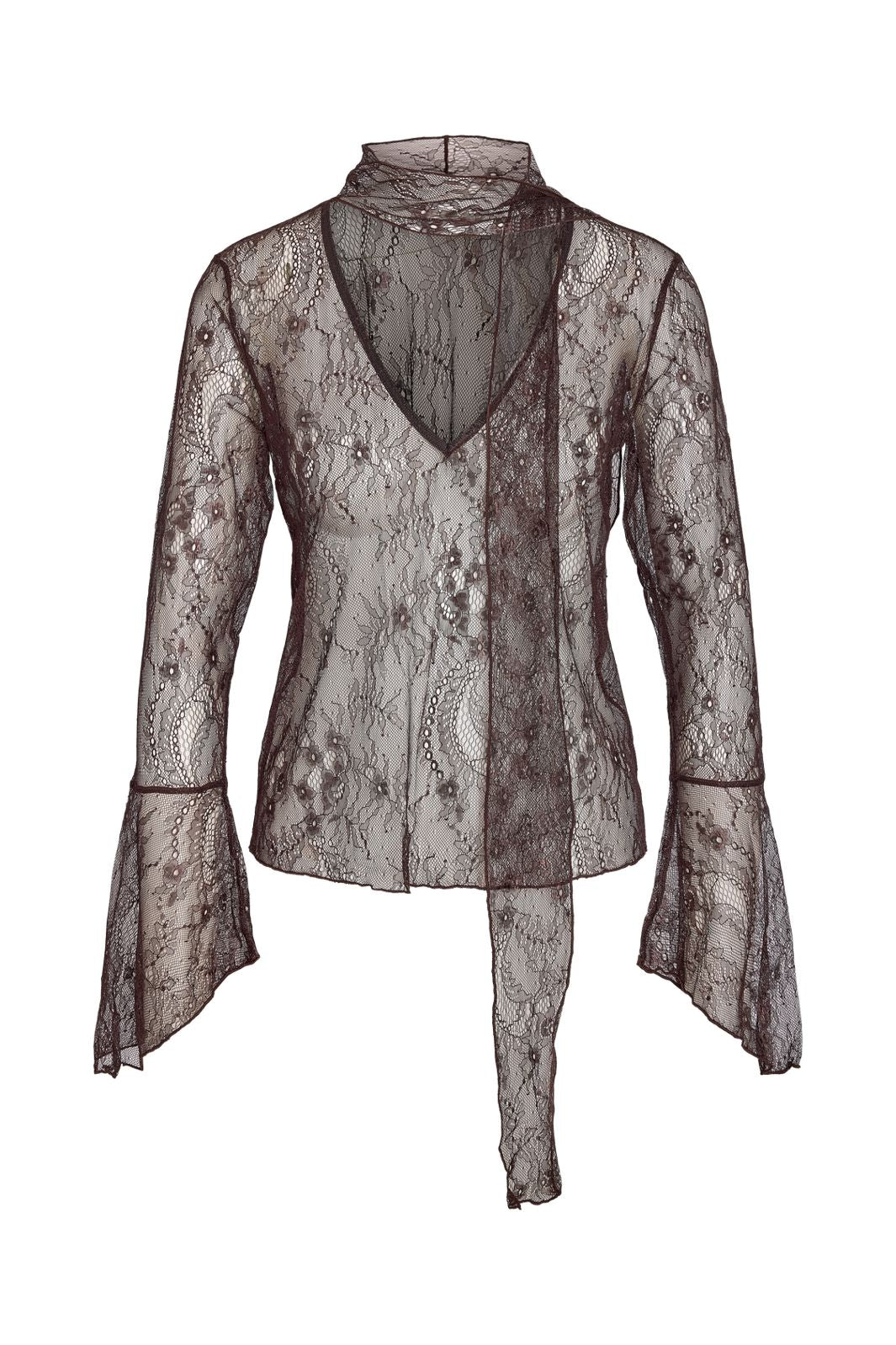 Noisy May - Nmida L/S Lace Scarf Top - 5213801 Delicioso