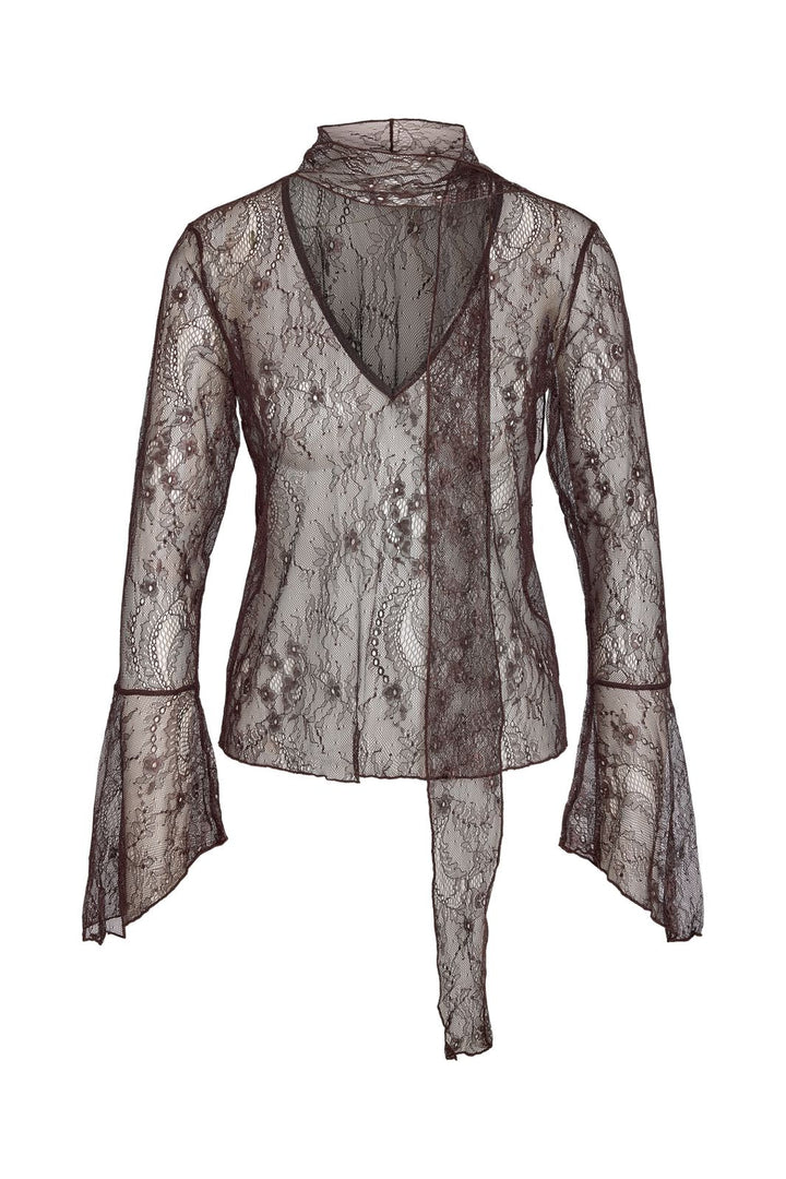 Noisy May - Nmida L/S Lace Scarf Top - 5213801 Delicioso