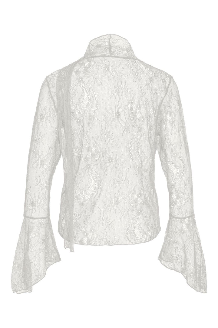 Noisy May - Nmida L/S Lace Scarf Top - 5214024 Cloud Dancer