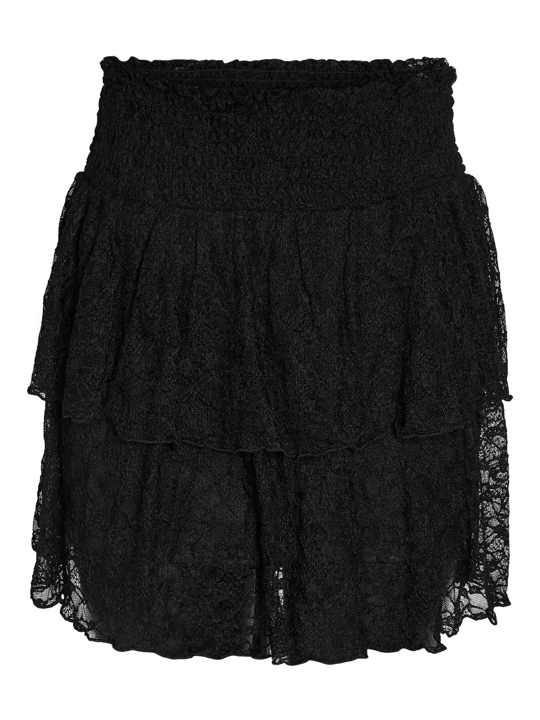 Noisy May - Nmisabel Nw Short Layered Skirt - 4949078 Black Lace Nederdele 