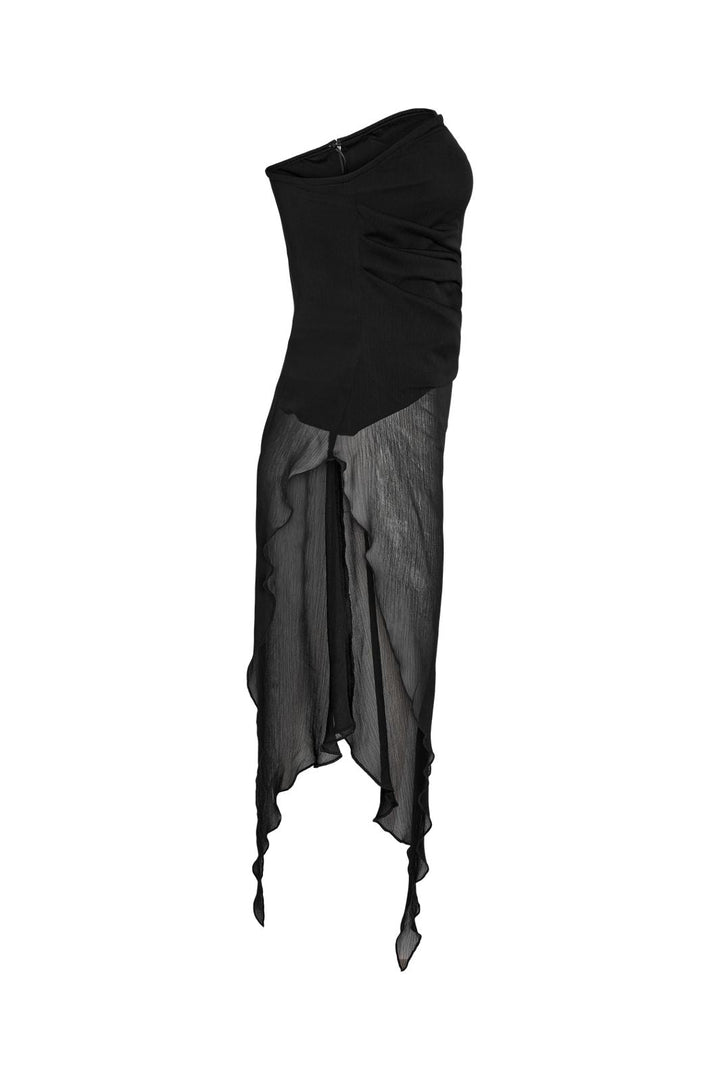 Noisy May - Nmisabel S/L Chiffon Bandeau Top - 5122719 Black