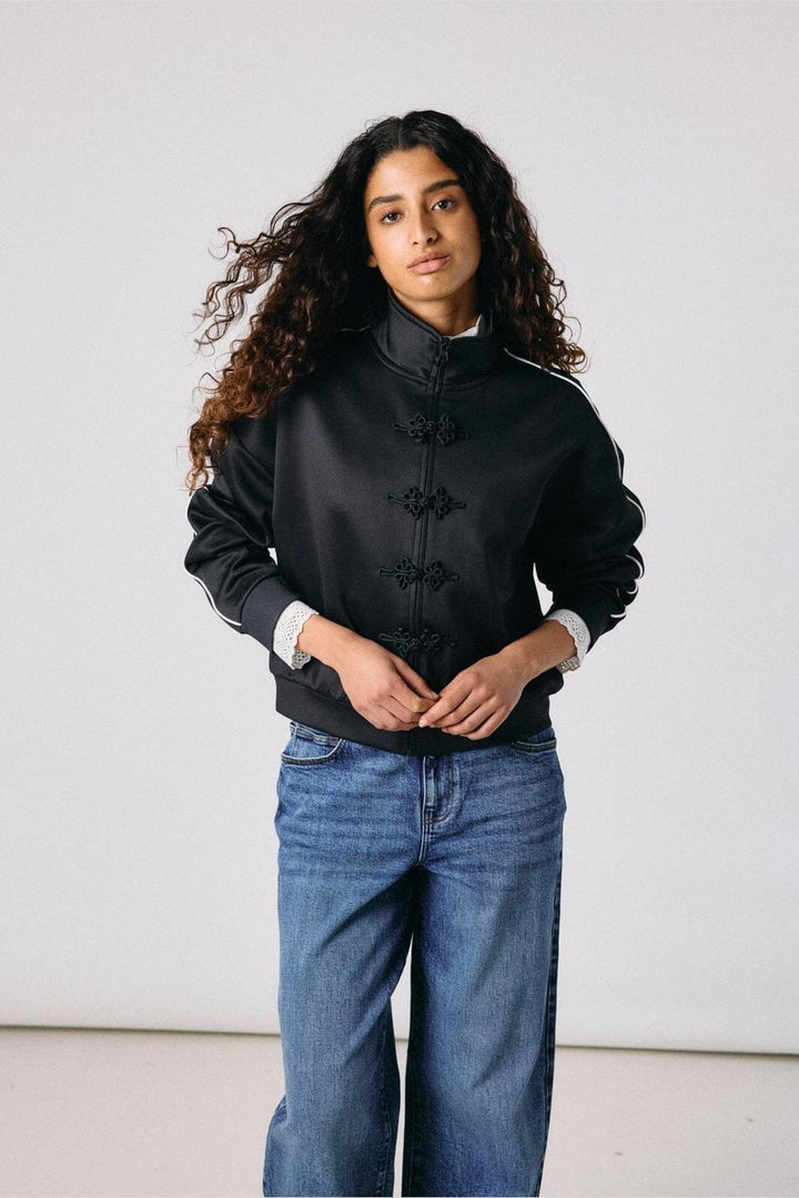 Noisy May - Nmjenna L/S High Neck Zip Up - 5278968 Black Black
