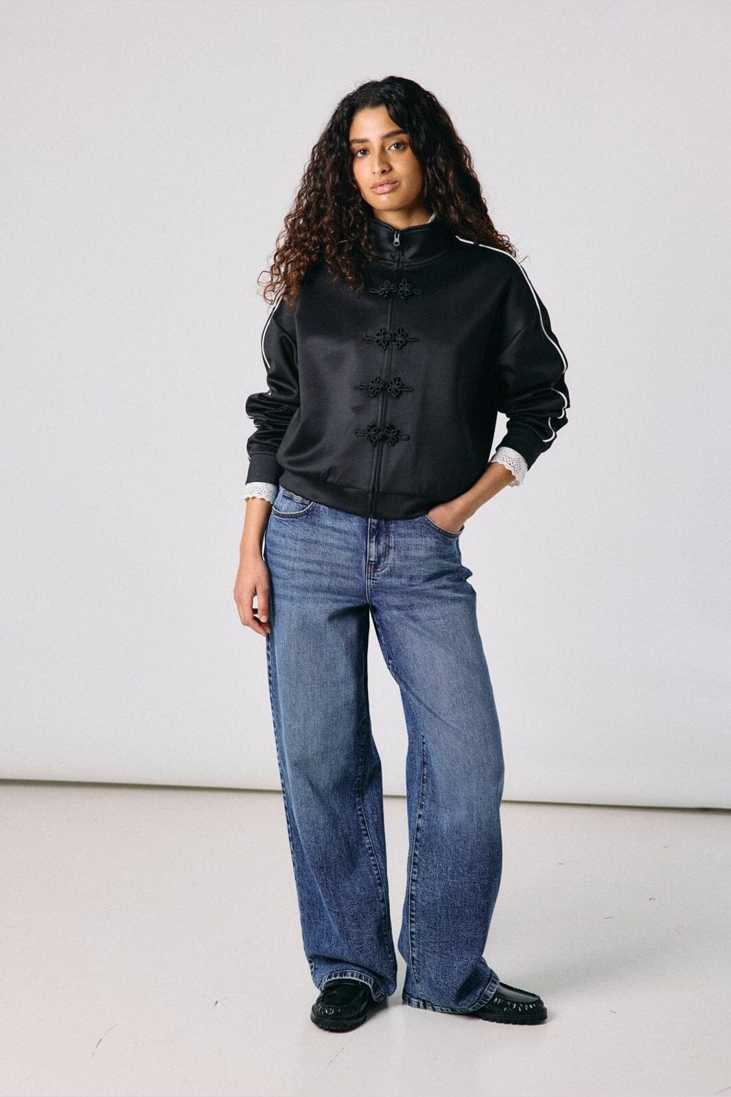 Noisy May - Nmjenna L/S High Neck Zip Up - 5278968 Black Black