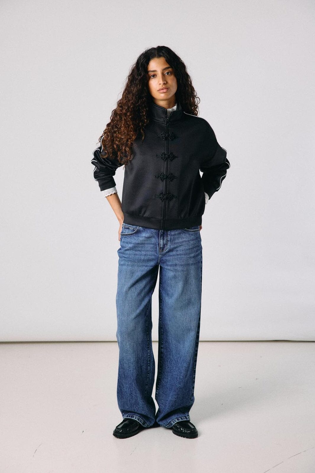 Noisy May - Nmjenna L/S High Neck Zip Up - 5278968 Black Black