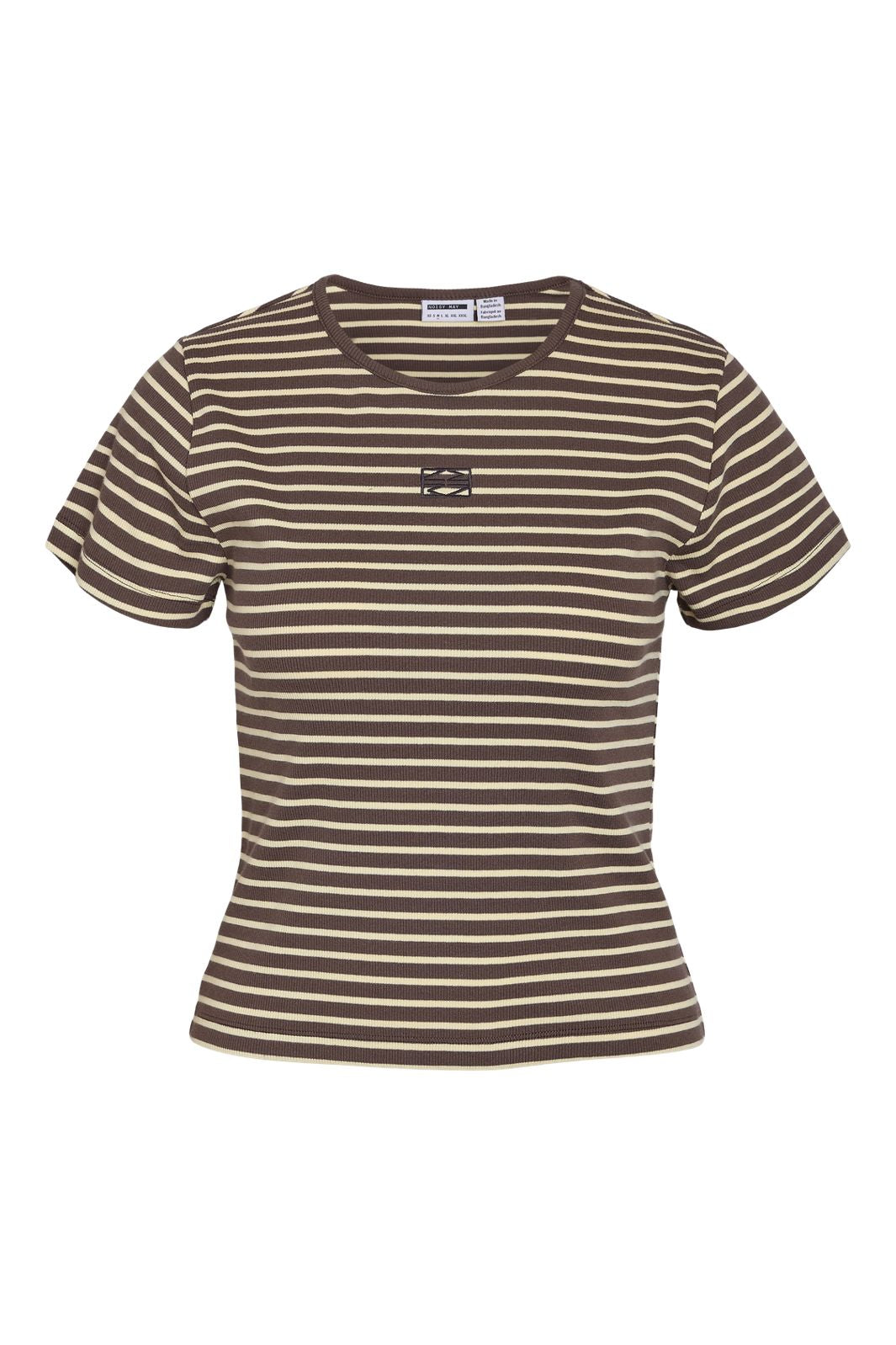 Noisy May - Nmjudy S/S Striped Baby Tee - 5012090 Chocolate Brown French Vanilla