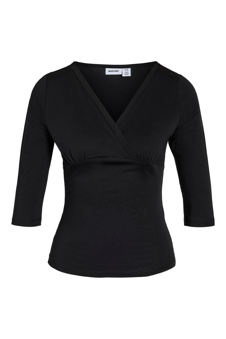 Noisy May - Nmjune 3/4 V-Neck Top - 5239150 Black