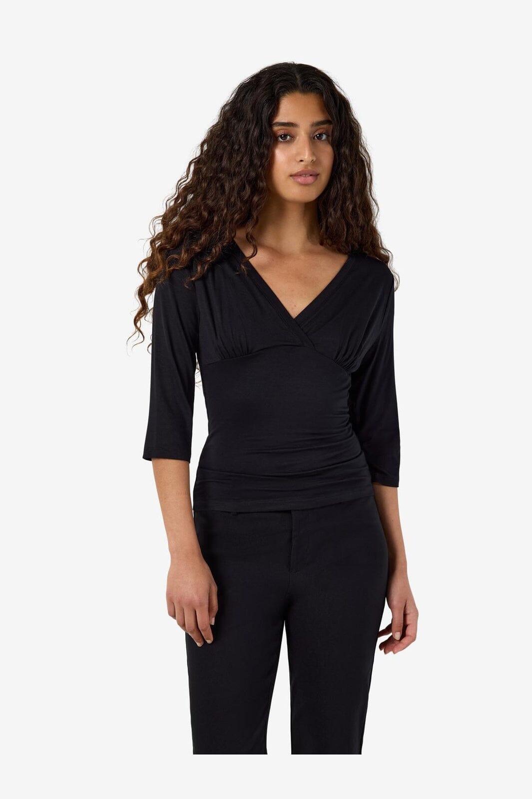 Noisy May - Nmjune 3/4 V-Neck Top - 5239150 Black
