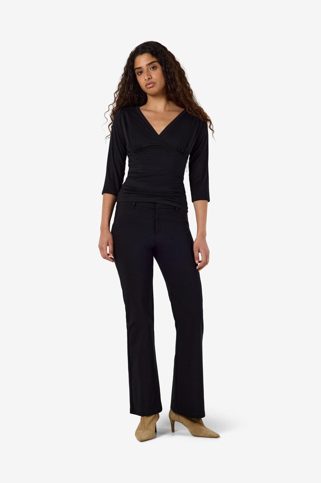 Noisy May - Nmjune 3/4 V-Neck Top - 5239150 Black