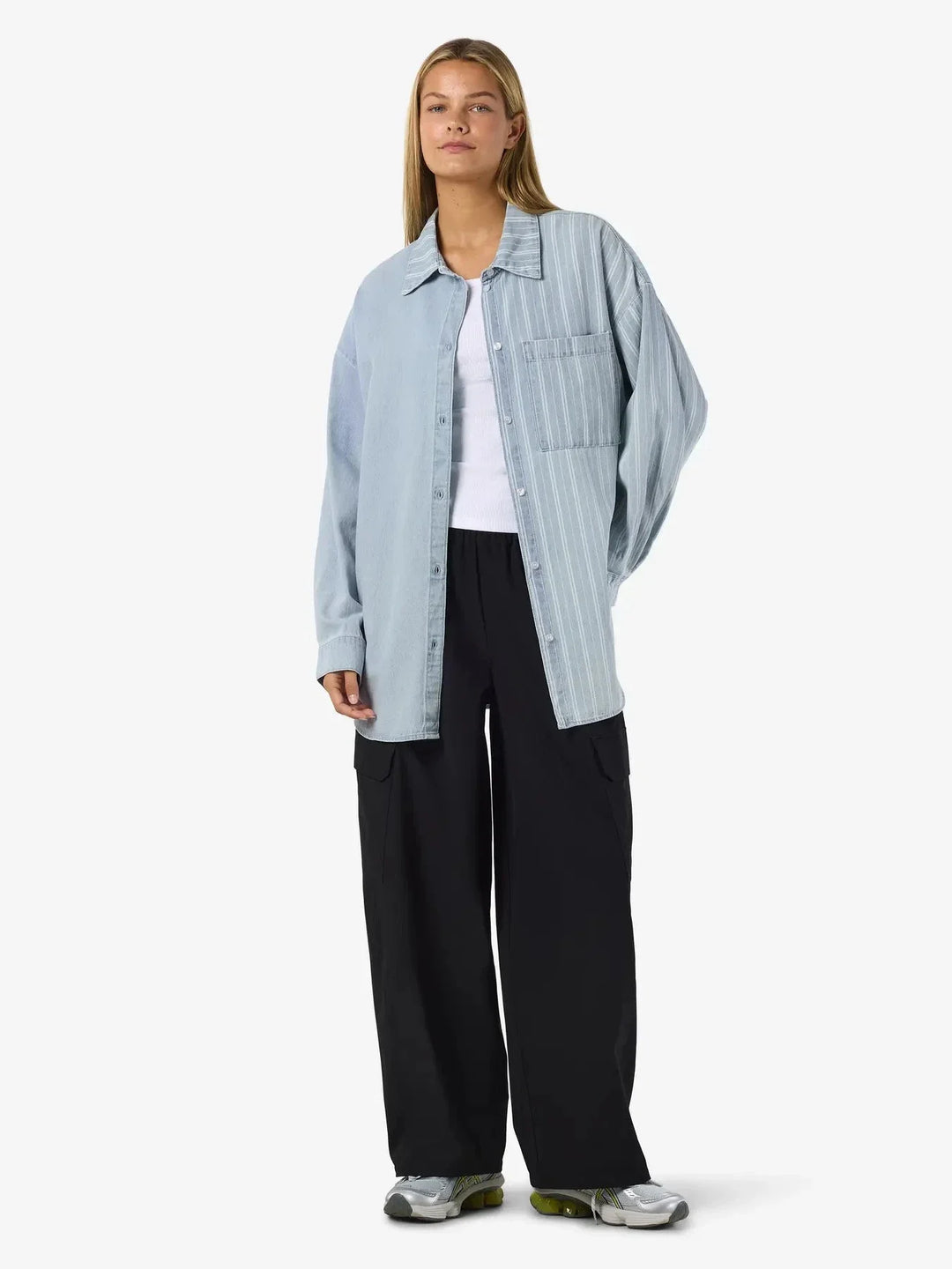 Noisy May - Nmkatri L/S Oversized Shirt Bs006Lb - 4943917 Medium Blue Denim Skjorter 