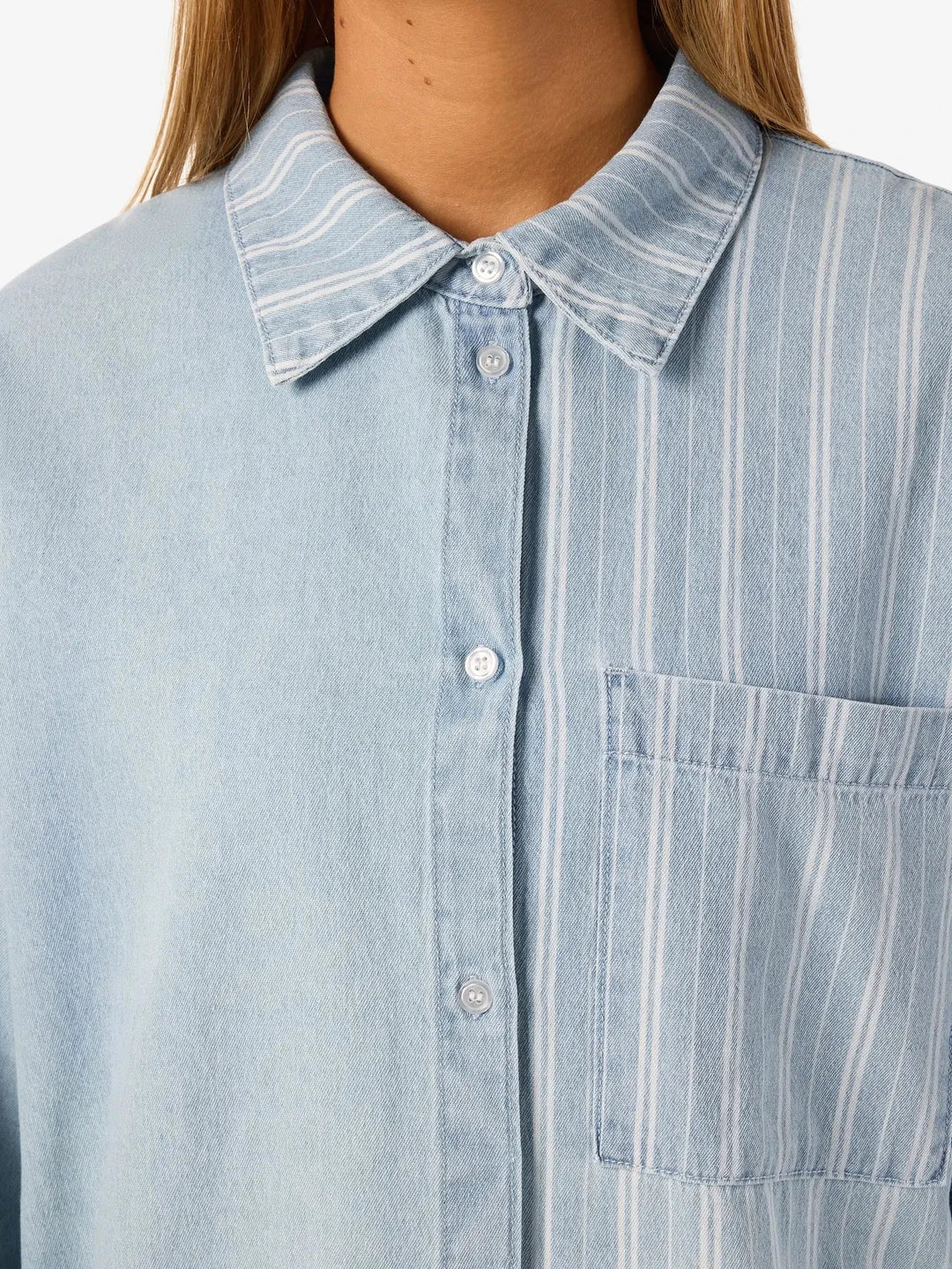 Noisy May - Nmkatri L/S Oversized Shirt Bs006Lb - 4943917 Medium Blue Denim Skjorter 