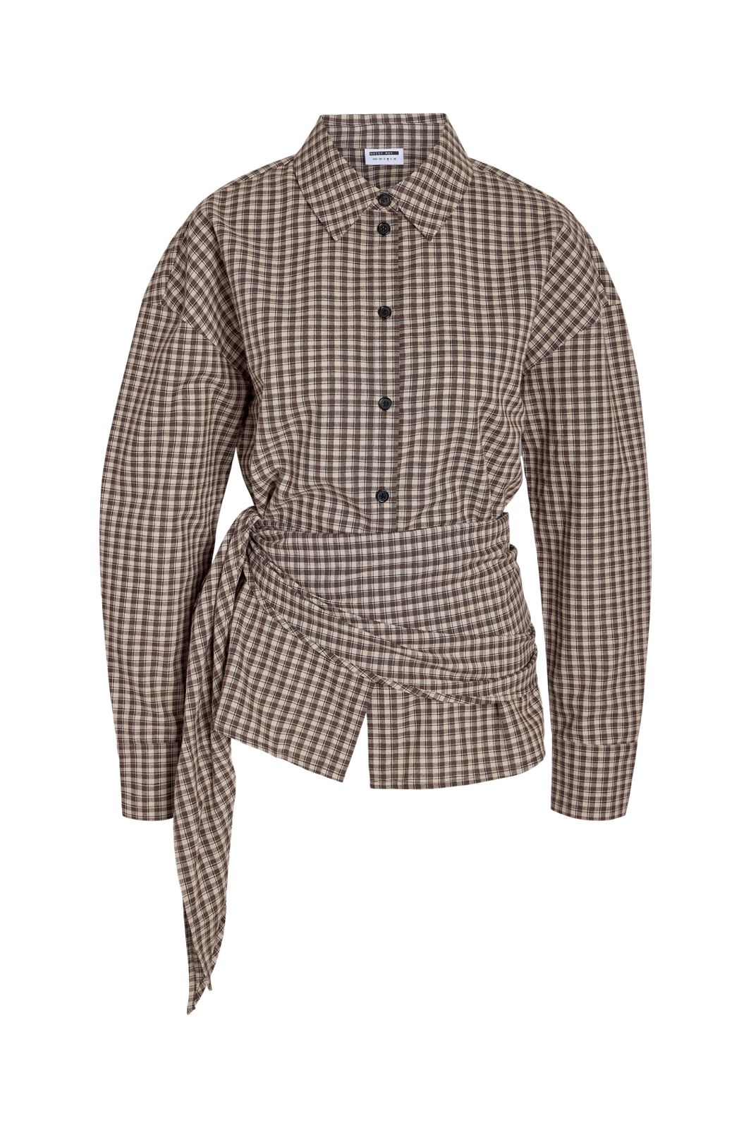 Noisy May - Nmkilah L/S Scarfshirt - 5185766 Oatmeal Chocolate Brown
