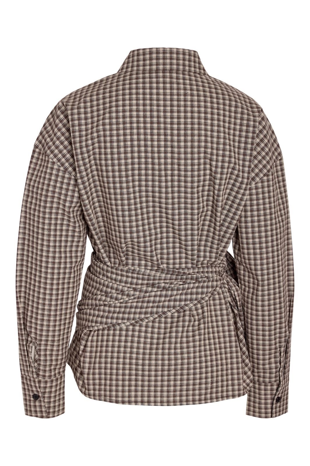 Noisy May - Nmkilah L/S Scarfshirt - 5185766 Oatmeal Chocolate Brown