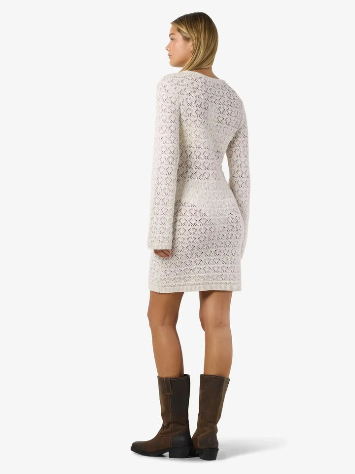 Noisy May - Nmlaika L/S Flared Sleeve Knit Dress Fwd - 4946474 Birch Kjoler 