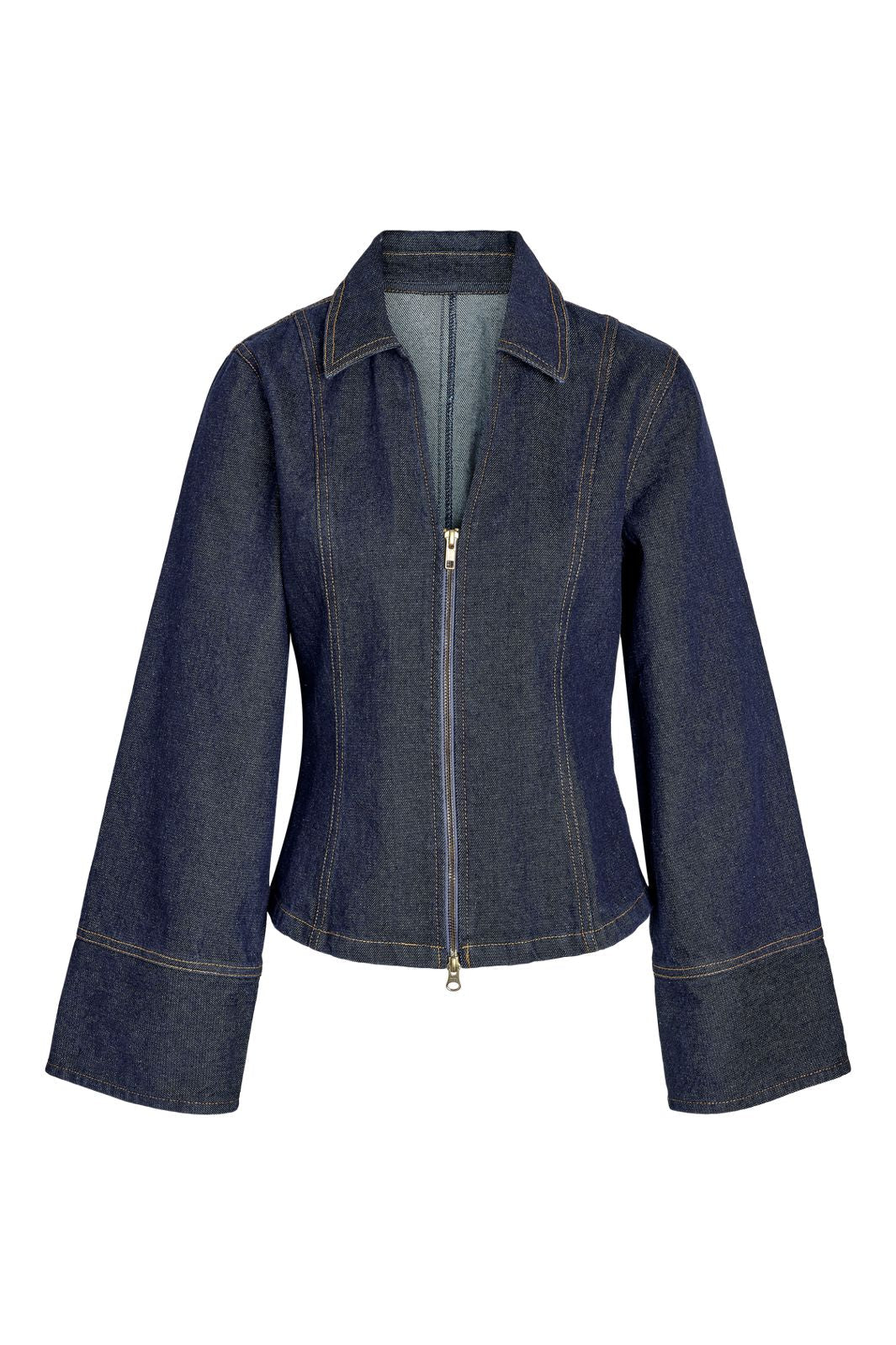 Noisy May - Nmlark L/S V-Neck Zipper Jacket Tnt/17 - 5201932 Dark Blue Denim