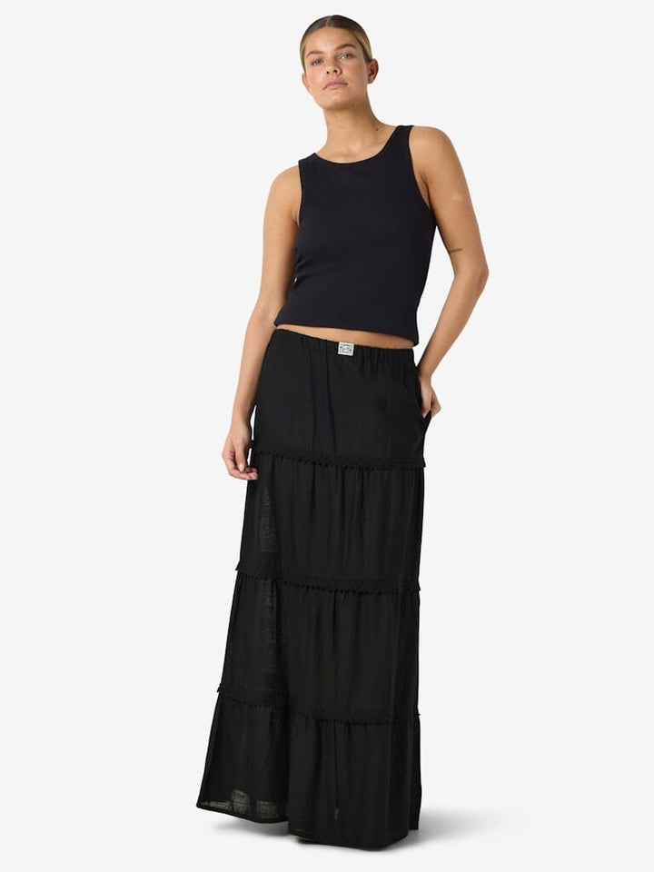 Noisy May - Nmleilani Sienna Nw Maxi Skirt Fwd - 4949068 Black Lace Nederdele 