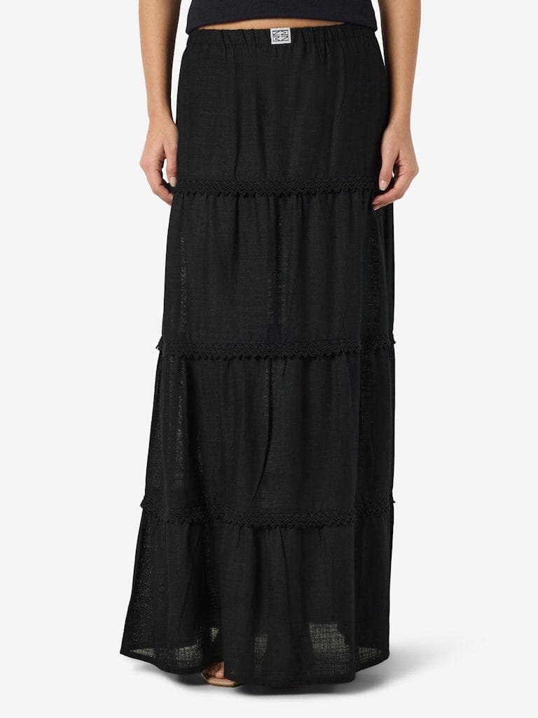 Noisy May - Nmleilani Sienna Nw Maxi Skirt Fwd - 4949068 Black Lace Nederdele 