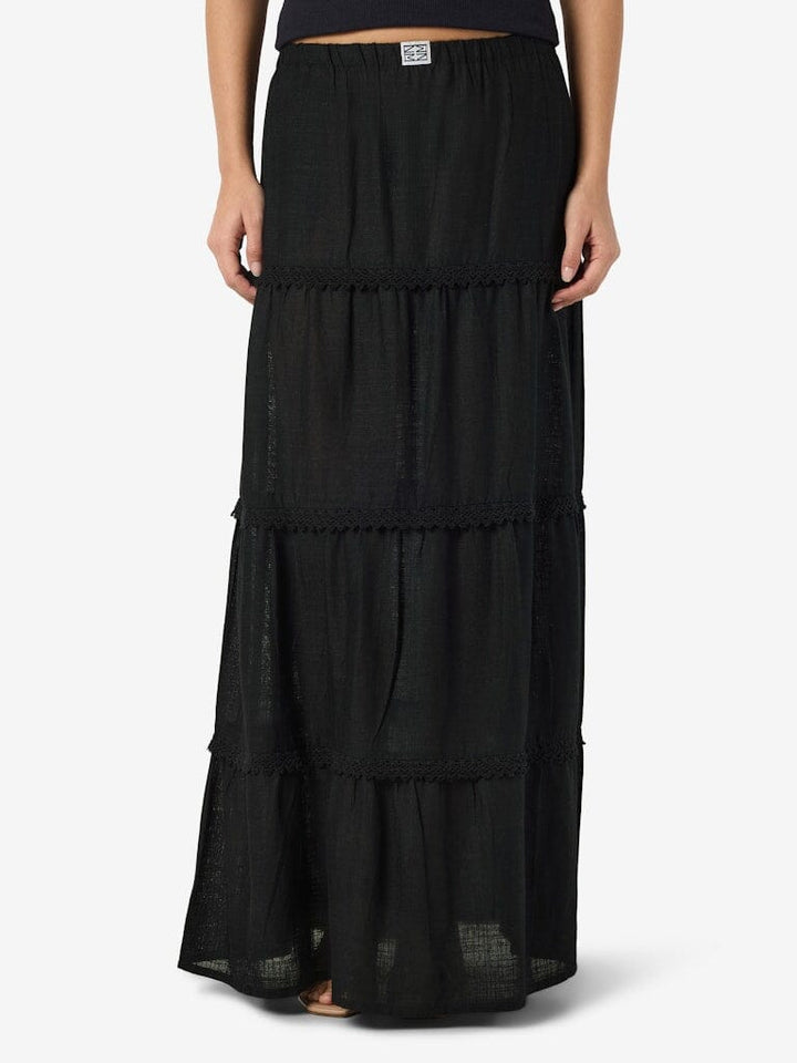 Noisy May - Nmleilani Sienna Nw Maxi Skirt Fwd - 4949068 Black Lace Nederdele 