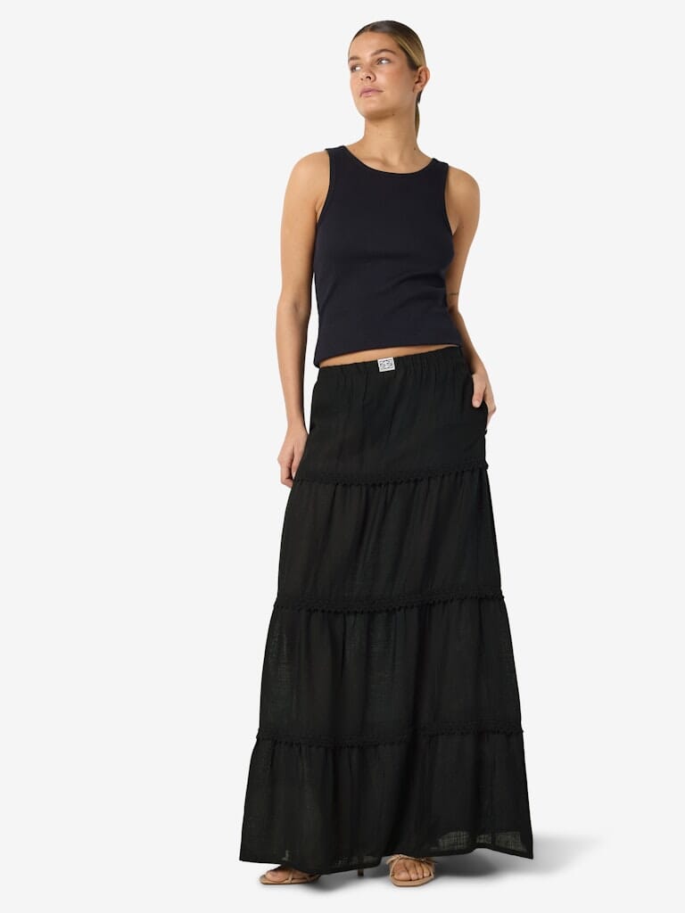 Noisy May - Nmleilani Sienna Nw Maxi Skirt Fwd - 4949068 Black Lace Nederdele 