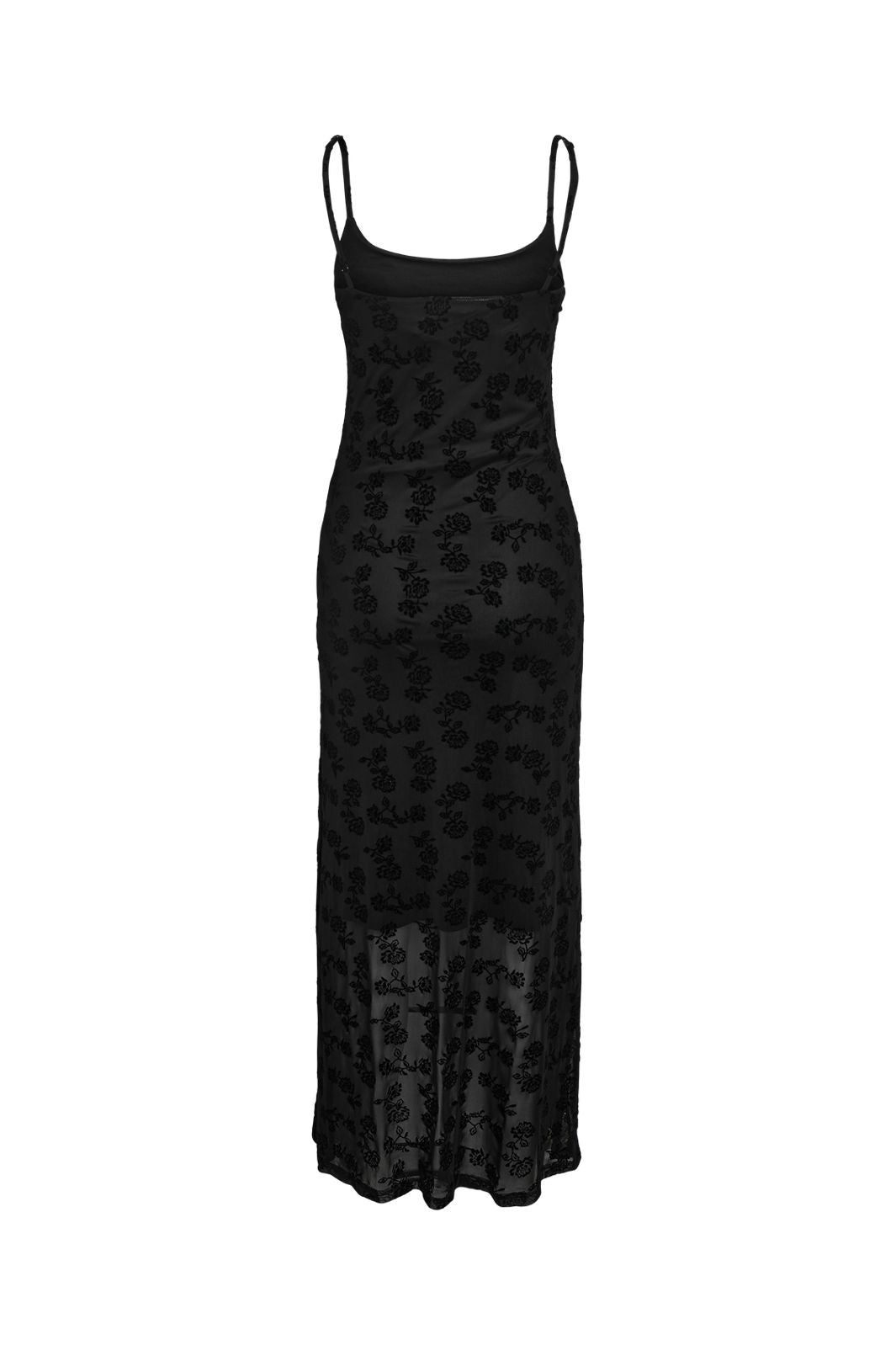 Noisy May - Nmlouise Mesh Flock Long Dress Fwd - 4980486 Black Flock