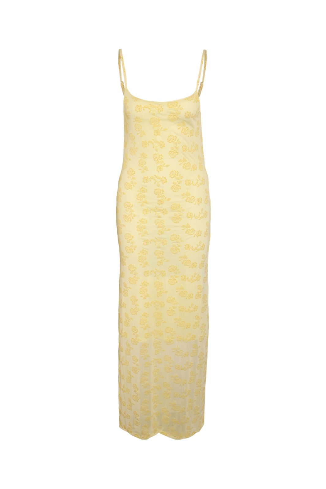 Noisy May - Nmlouise Mesh Flock Long Dress Fwd - 4988747 French Vanilla Flock
